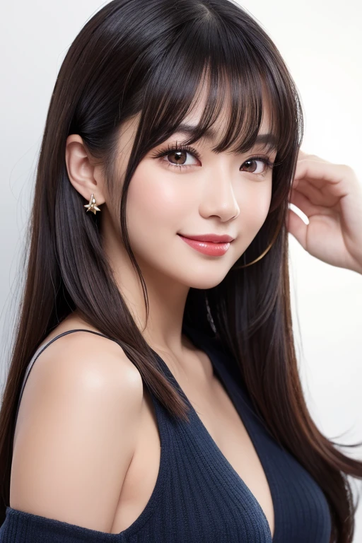 ((Real women)), Black Hair、folder、Round eyes、False eyelashes、Light wavy hair, correct、Darker lipstick、Striped Hair、Brown Hair、Red Hair、Blue Hair、Dark blue hair、Gradient Hair、Asymmetrical Hair、Hair behind the ear、Crossed bangs、Long Hair、とてもLong Hair、Straight bangs、Hair up on one side、とんでもなくLong Hair、Valletta、Sunglasses under the eyes、Light brown eyes、Ring Eye、Round eyes、Compensate、Wicked Smile、A light smile、Surrealism、Cast a Shadow、Anaglyph、Stereogram、Character Portrait、Subjective、Atmospheric perspective、Film Grain、Backlight、Exposure、Lens flare、Very detailed、最high quality、超High resolution、超High resolution、Very detailed、Very realistic, masterpiece、correct、Textured skin、high quality、最high quality、Awards、32k, 髪のfolder、A light smile、Redness in the ears、correct、odor、Surrealism、Cast a Shadow、Subjective、Shine、360° View、Very detailed、最high quality、超High resolution、解剖学的にcorrect、masterpiece、Emphasize the chest、High resolution、最high quality、High detail、Long eyelashes、A slight blush、Compensate, ((Full body photography:1.6))、Various poses、