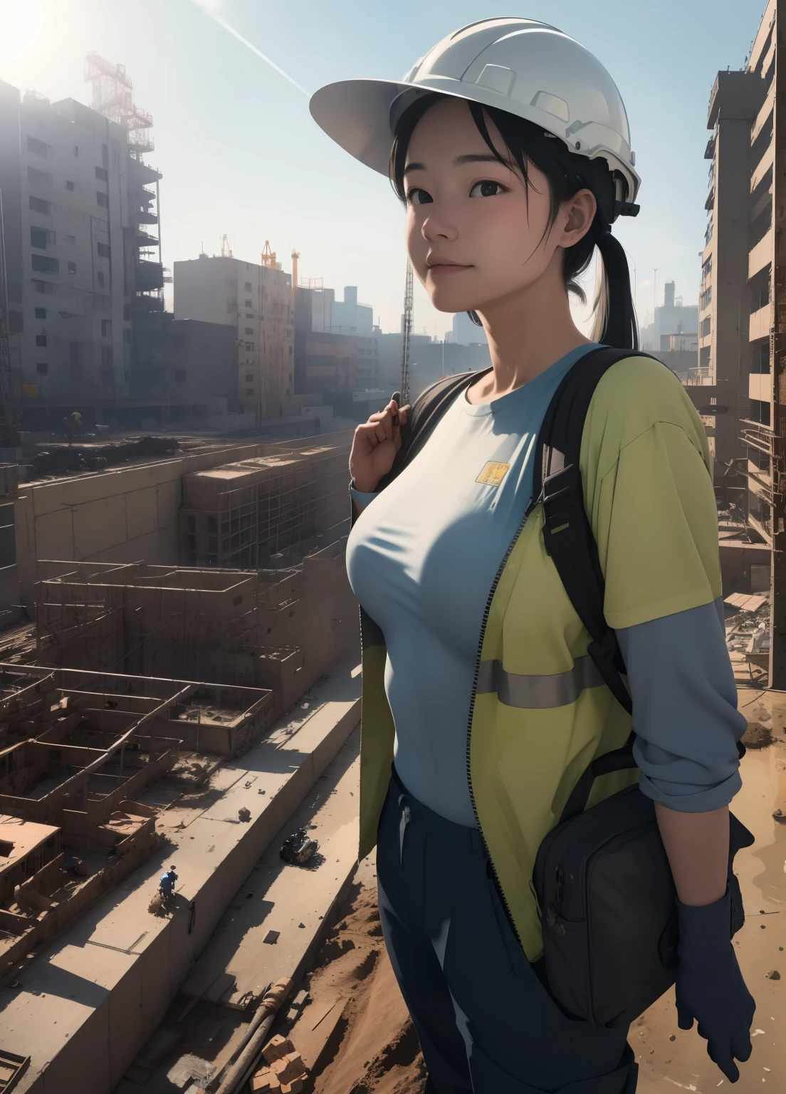 (masterpiece、Highest quality、Highest quality、Official Art、Beautiful and beautiful:1.2)、(One girl:1.3)Hatsune Miku、Twin tails,Beautiful breasts,Helmetをかぶる、安全Helmet、黄色いHelmet、Gaten、Nikkapokka、Baggy trousers、construction、architecture、steel frame、Work clothes、construction現場で働く女の子、construction現場、towel、Strong man、safety first,Girl at the construction site, wear long sleeve shirts, cargo pants, Safety Helmet, and holding a Powerful methods in her hand.

(High resolution,4K,Highest quality:1.2),Very detailed,(Realistic:1.37),Large-scale construction site,Professional,Industrial Lighting,Vibrant colors,Bokeh,Gritty atmosphere

[Construction worker], [Urban], [Dynamic pose], [Powerful methods], [Safety Policy], [concrete], [crane], [Dust and debris], [Blueprint], [construction machinery], [steel frame], [Helmet], [Work gloves], [scaffold], [Construction site signage], [Noise and activity], [Yellow caution tape], [Sunlight and shadow], [Busy workers], [Dirt and mud], [Construction Vehicles], [diligence]

This Professional prompt、I hope it helps you to create something beautiful, Detailed images of girls working on a construction site.。.