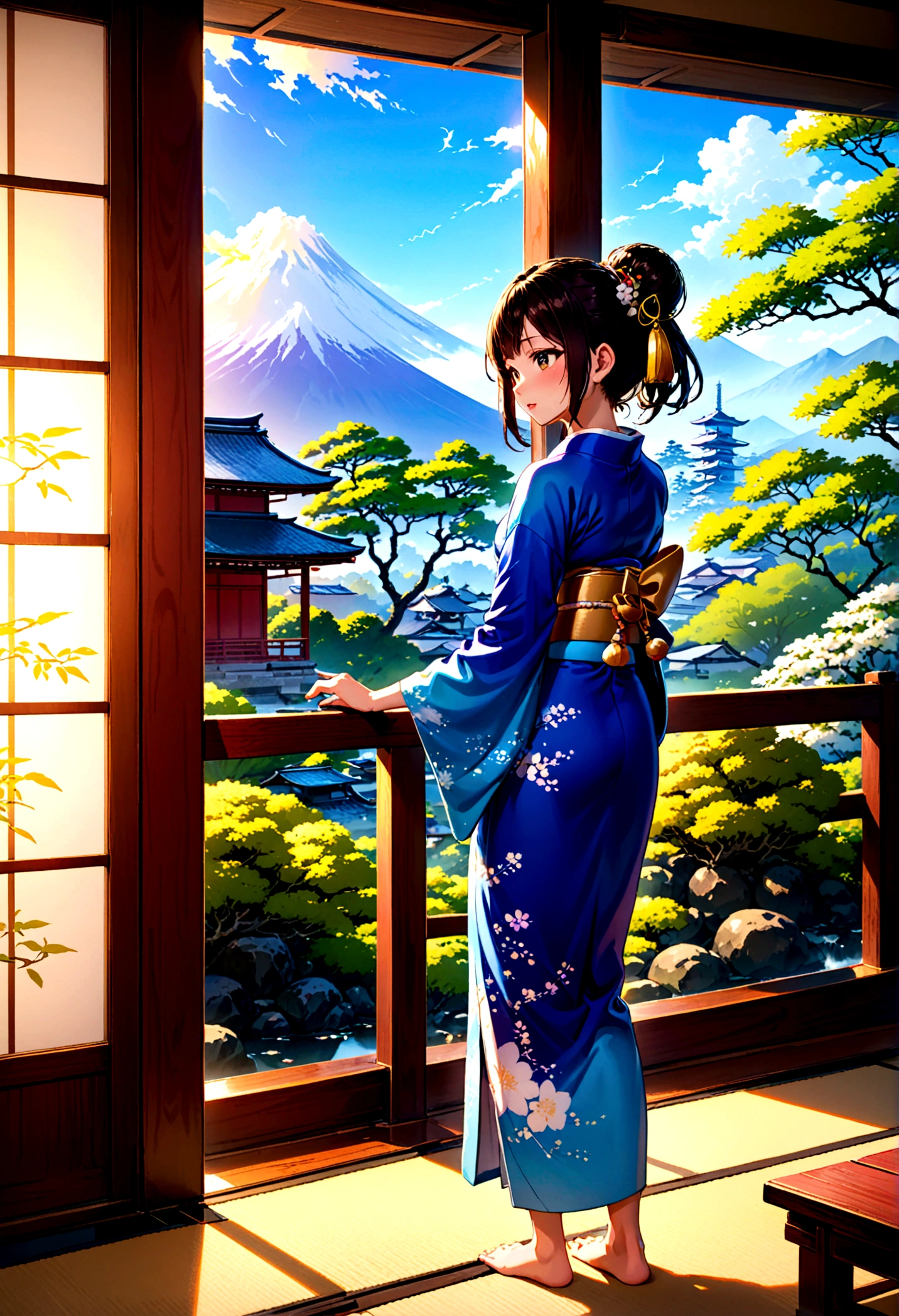 Fantastic landscape、Feel the Japanese elegance、The atmosphere seen from a Japanese house
