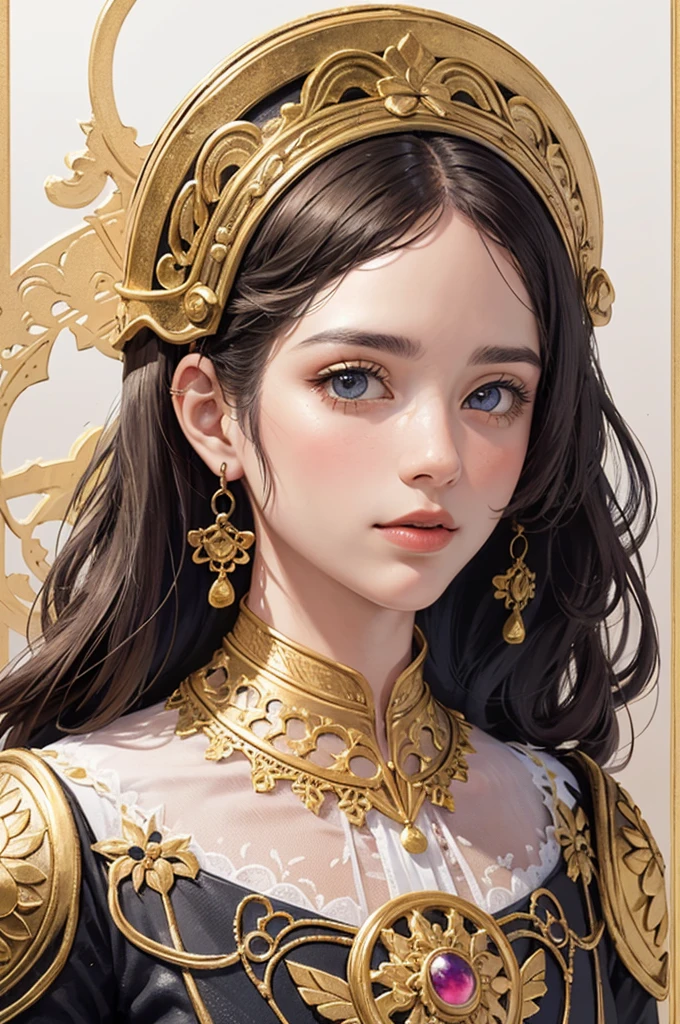 (masterpiece, top quality, best quality, official art, beautiful and aesthetic:1.2), (1girl), extreme detailed,colorful,highest detailed, official art, unity 8k wallpaper, ultra detailed, beautiful and aesthetic, beautiful, masterpiece, best quality, (zentangle, mandala, tangle, entangle) ,holy light,gold foil,gold leaf art,glitter drawing, PerfectNwsjMajic