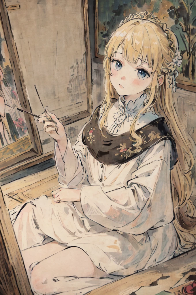 masterpiece, best quality, an extremely delicate and beautiful girl,an extremely delicate and beautiful, world masterpiece theater, ultra-detailed, highly detailed, best quality, blonde hair, highres, extremely detailed,1girl, best quality, illustration, looking at viewer, impasto, canvas, oil painting, realistic, realist ,real,