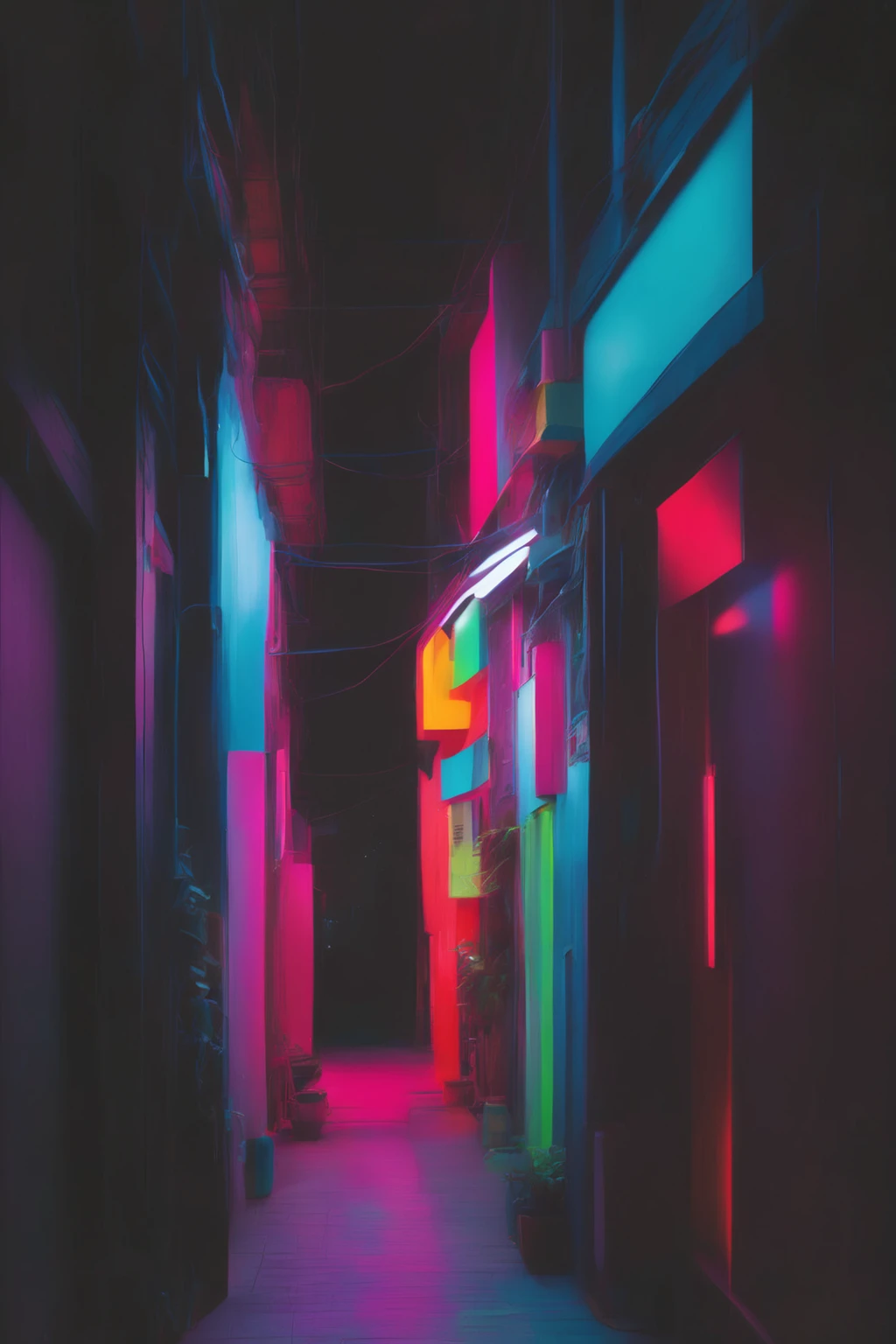 neon night(Neon Night) - A quiet alley transformed into a colorful neon art installation