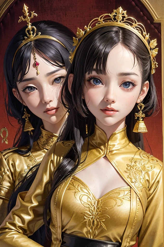 (masterpiece, top quality, best quality, official art, beautiful and aesthetic:1.2), (1girl), extreme detailed,colorful,highest detailed, official art, unity 8k wallpaper, ultra detailed, beautiful and aesthetic, beautiful, masterpiece, best quality, (zentangle, mandala, tangle, entangle) ,holy light,gold foil,gold leaf art,glitter drawing, PerfectNwsjMajic, มีผู้หญิงคนหนึ่งในชุดสีขาวและผ้าพันคอสีชมพู, anime คอสเพลย์, anime girl คอสเพลย์, ฮานฟู่สีขาว, เทพผมขาว, พระราชวัง , หญิงสาวในชุดฮันฟู, อะนิเมะสาวไทย, อะนิเมะเทพธิดา, คอสเพลย์, ornate คอสเพลย์, จักรพรรดินีแฟนตาซีที่สวยงาม, คอสเพลย์er, elegant glamourous คอสเพลย์, คอสเพลย์ photo, เจ้าแม่ญี่ปุ่น, ทรงผมตัดฮิเมะสีขาว, ayaka คอสเพลย์