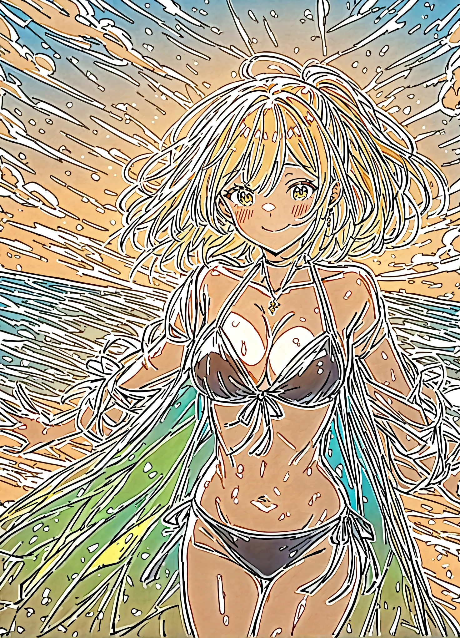 nsfw,(space action style), (Muted Tone), Delicate, Detail, Masterpiece,(colorful)illustration,(colorful)light particles, lens flare,
women with fox-ears and fox-tail,smile,
a battle for space and existence, battle,city,wood,rabbit,
sideboob,shoulders,cleavage,sideless,thighs,
Cowboy shot, close-up,from above,
dynamic angle, dynamic pose,
Artistic, memorable masterpieces, moments in history,(fantastical and mesmerizing scenery)
Watercolor:1.6, Delicate, Detail, (river-cats:1.3),warm-cats,
(masterpiece:1.2),(best quality:1.2),newest,intricate details,
fox ears, ear hair