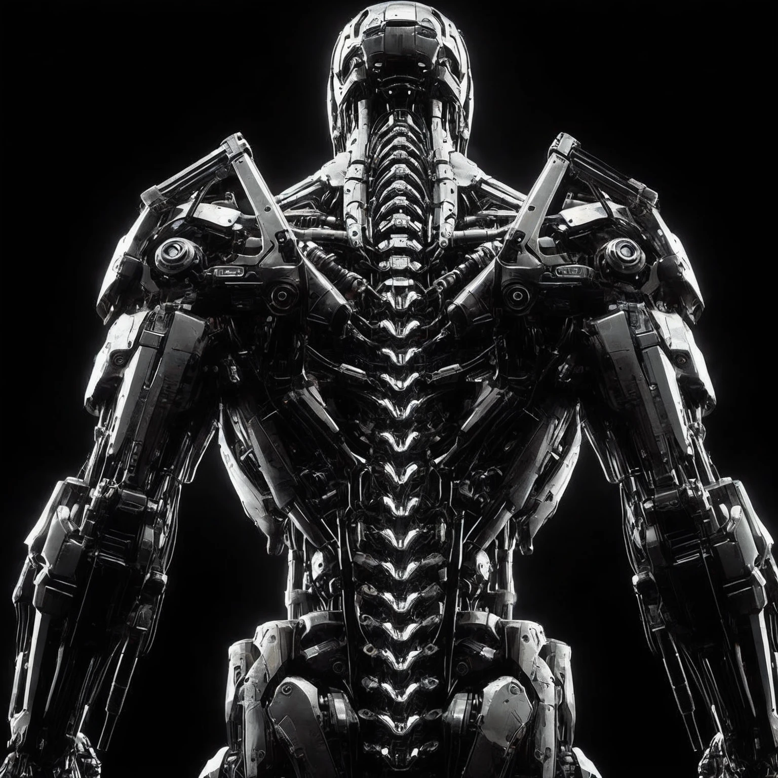 a close up of a robot with a gun in its hand, movie still of a cool cyborg, movie still of a villain cyborg, futuristic robot body, cyborg robot, movie still of a cyborg, mech robot futuristic, movie still of a alien cyborg, cyborg body, 4k digital render, detailed humanoid, terminator skeleton, cyberpunk robot, intricate cyborg
