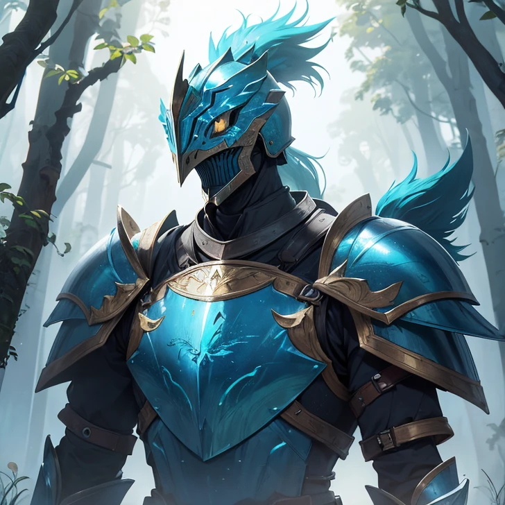(absurdres, best high quality and very detailed image, carefuly detailed, better textures and detailed features, high fantasy artwork, anthropomorfic animal) humanoid animal solo character
Humanoid make duck
orange duck beak, white feather in all his body, blue eyes, chunky body, feathered hands, duck feet, serious face and honourable demeanor, (fantasy armor, blue helmet with green ponytail, blue heavy armor, blue bulky shoulder pads) (knight shield at his back, long broadsword at his back)
Standing at the green forest with natural magical lights.
