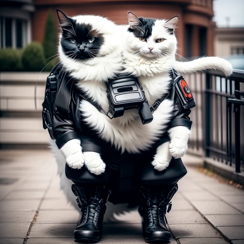 tuxedo cat with Mustache riding harley davidson motorcycle,american ganster,tattoo