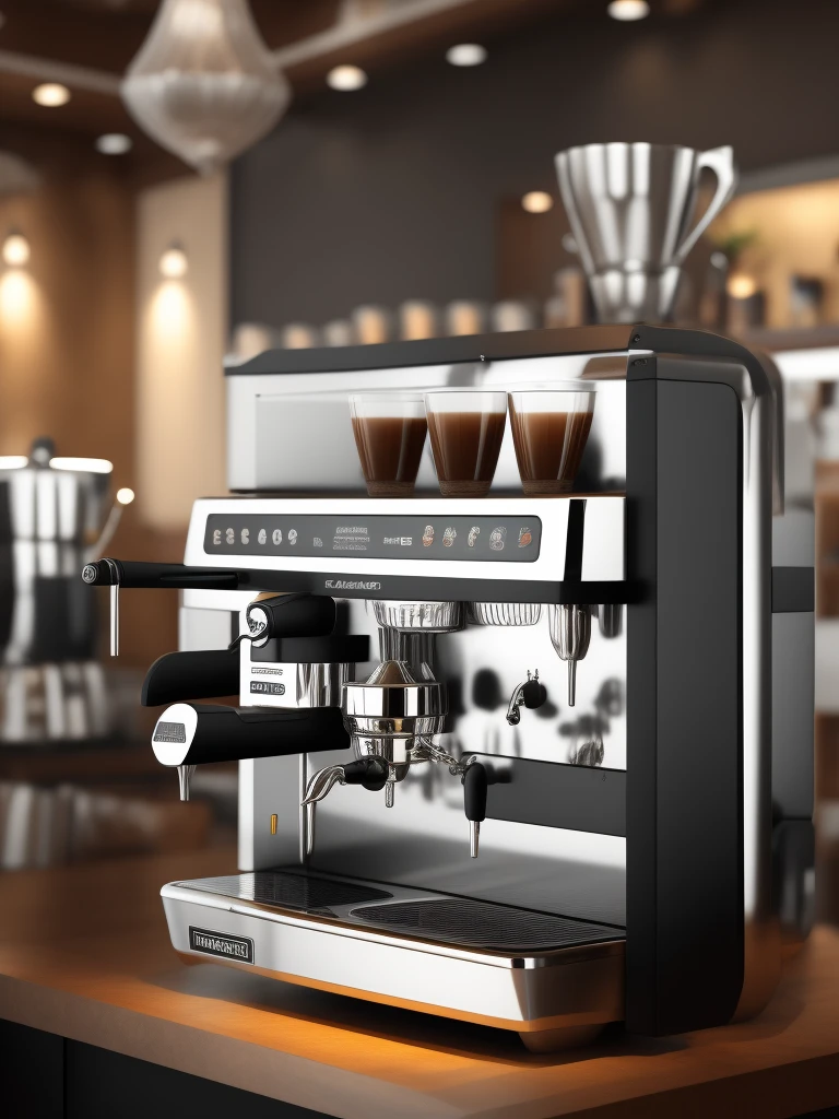 Huge file size, High resolution, Very detailed, Best Quality, [masterpiece:1.6], Illustration, Very detailed, Fine detail, Best Quality, 32K Wallpaper, perfect Lighting, Masterpiece, animerealistic, Top quality, Ultra high definition, Maximum resolution, Very detailed, Professional lighting, la marzocco linea in coffee shop, la marzocco linea espresso machine, la marzocco, cafe, coffee shop