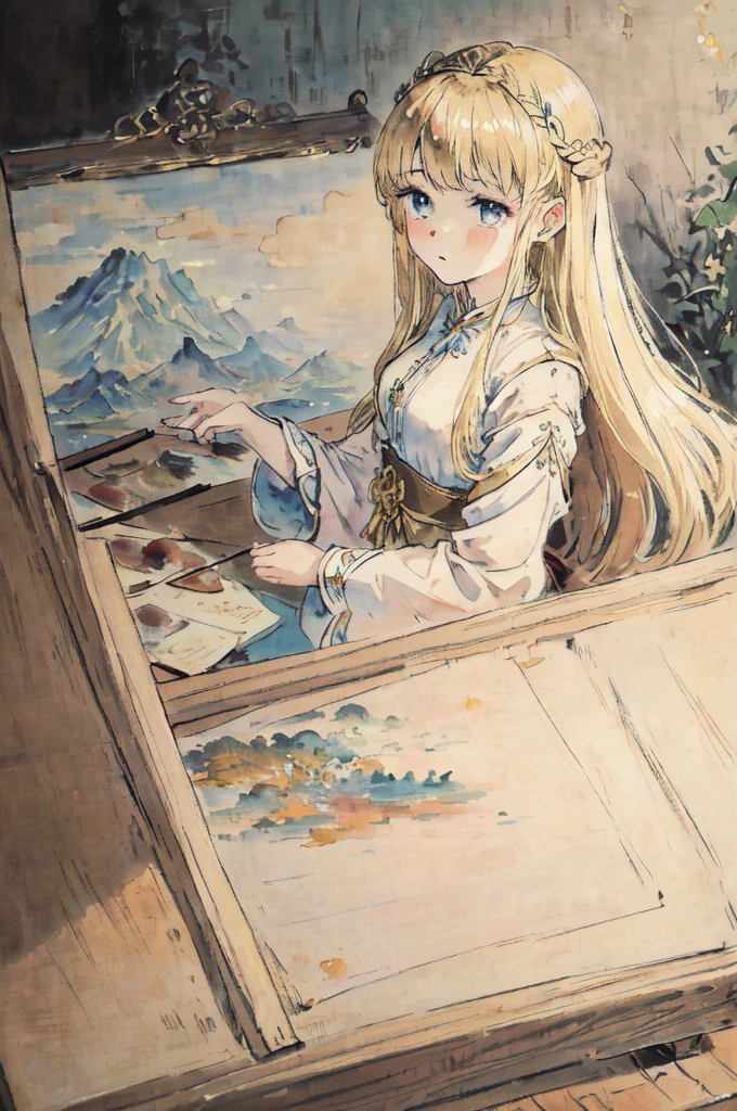 masterpiece, best quality, an extremely delicate and beautiful girl,an extremely delicate and beautiful, world masterpiece theater, ultra-detailed, highly detailed, best quality, blonde hair, highres, extremely detailed,1girl, best quality, illustration, looking at viewer, impasto, canvas, oil painting, realistic, realist ,real,