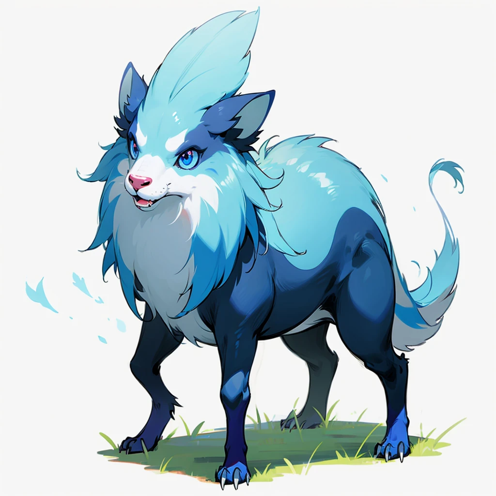 (Random evolusion animal), big Evolusion, (blue eyes), Grassroots, no background 
