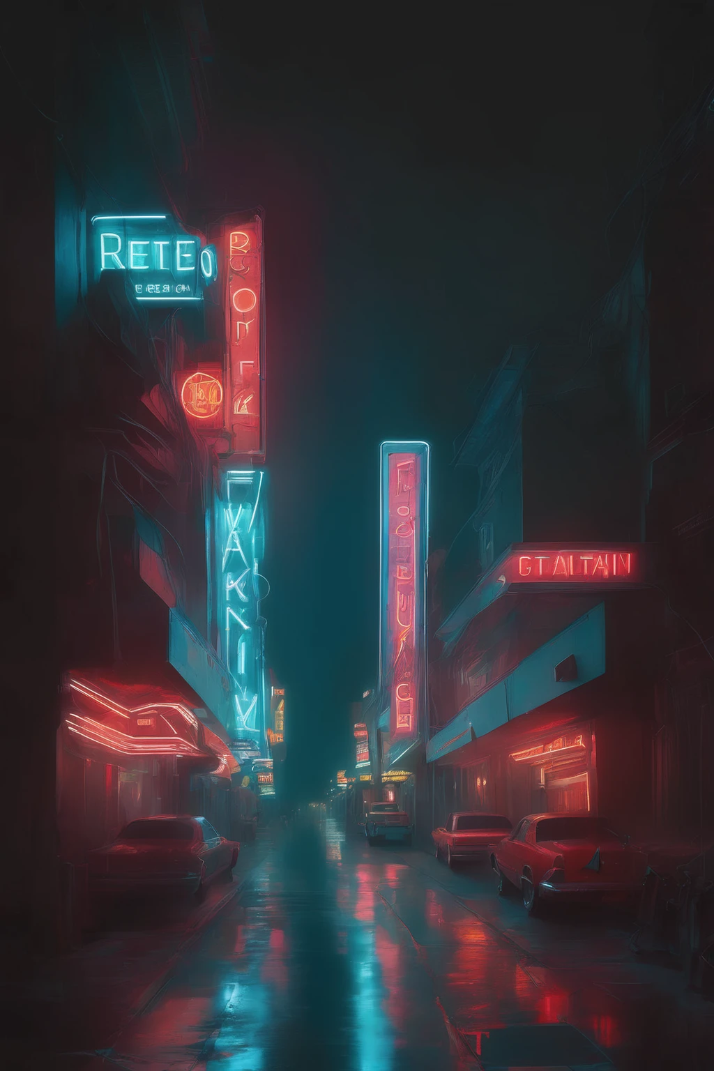 neon sign, Greg Rutkowski(Greg Rutkowski), best quality, masterpiece, very aesthetic, perfect composition, intricate details, very detailed.The feeling of taking a picture of the city from afar