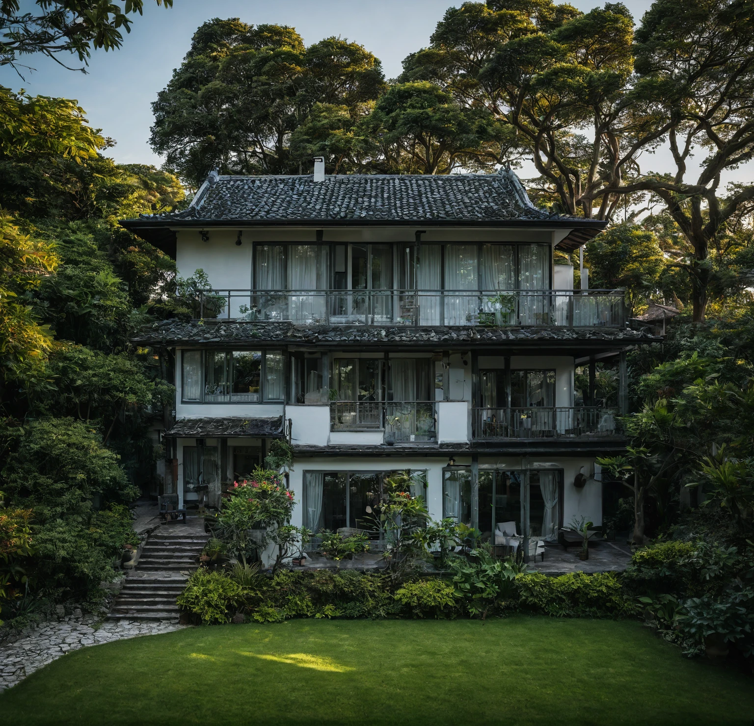 exterior of house,beautiful landscape,high quality, Fujifilm XT3,masterpiece