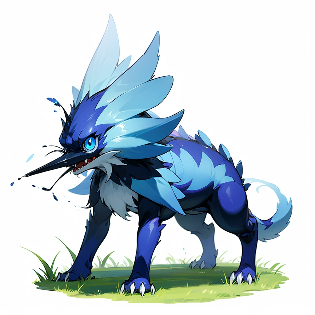 (Random evolusion animal), big Evolusion, (blue eyes), Grassroots, no background