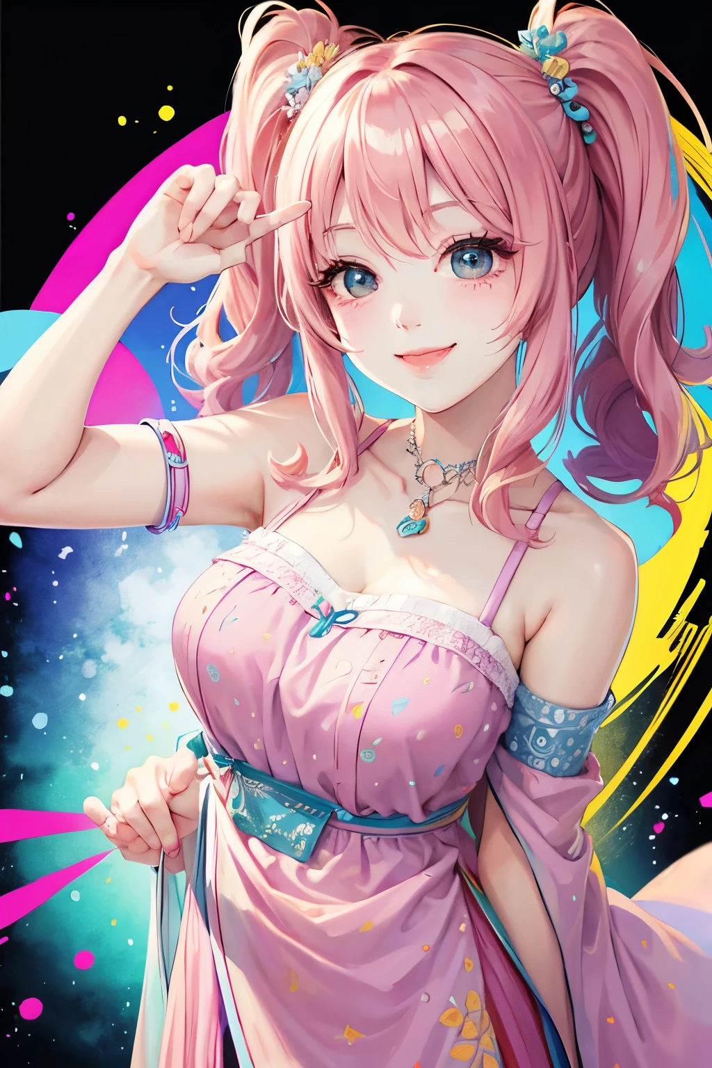 colorful、smile、woman、