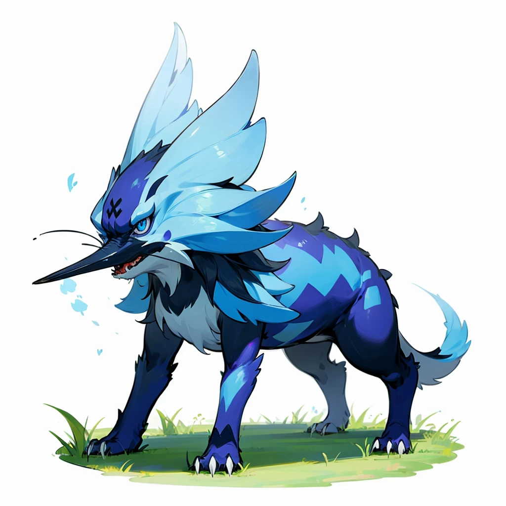 (Random evolusion animal), big Evolusion, (blue eyes), Grassroots, no background 