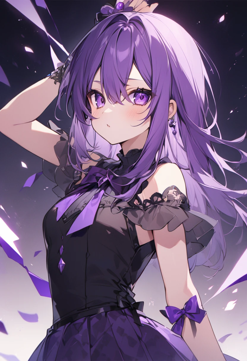 Keito。Purple Eyes。Purple Hair。only wrist