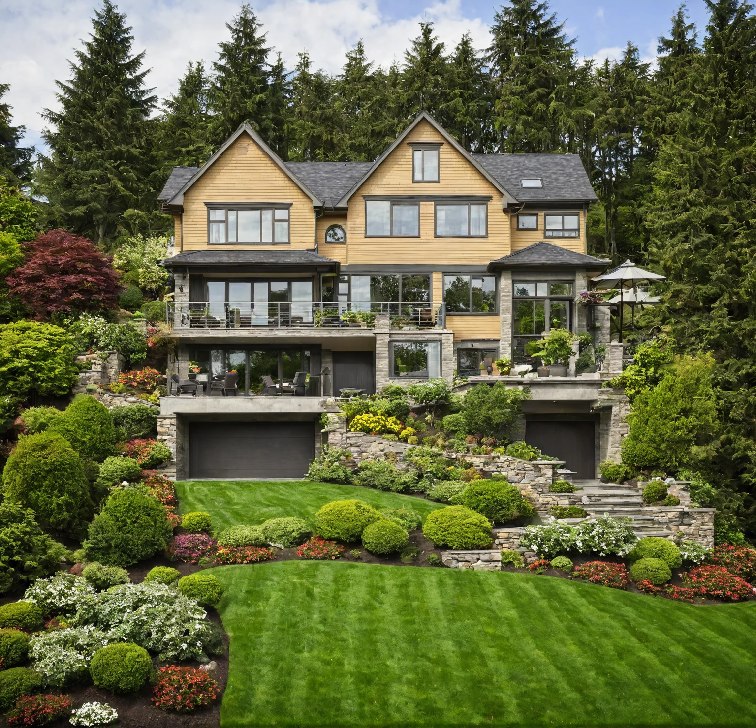exterior of house,beautiful landscape