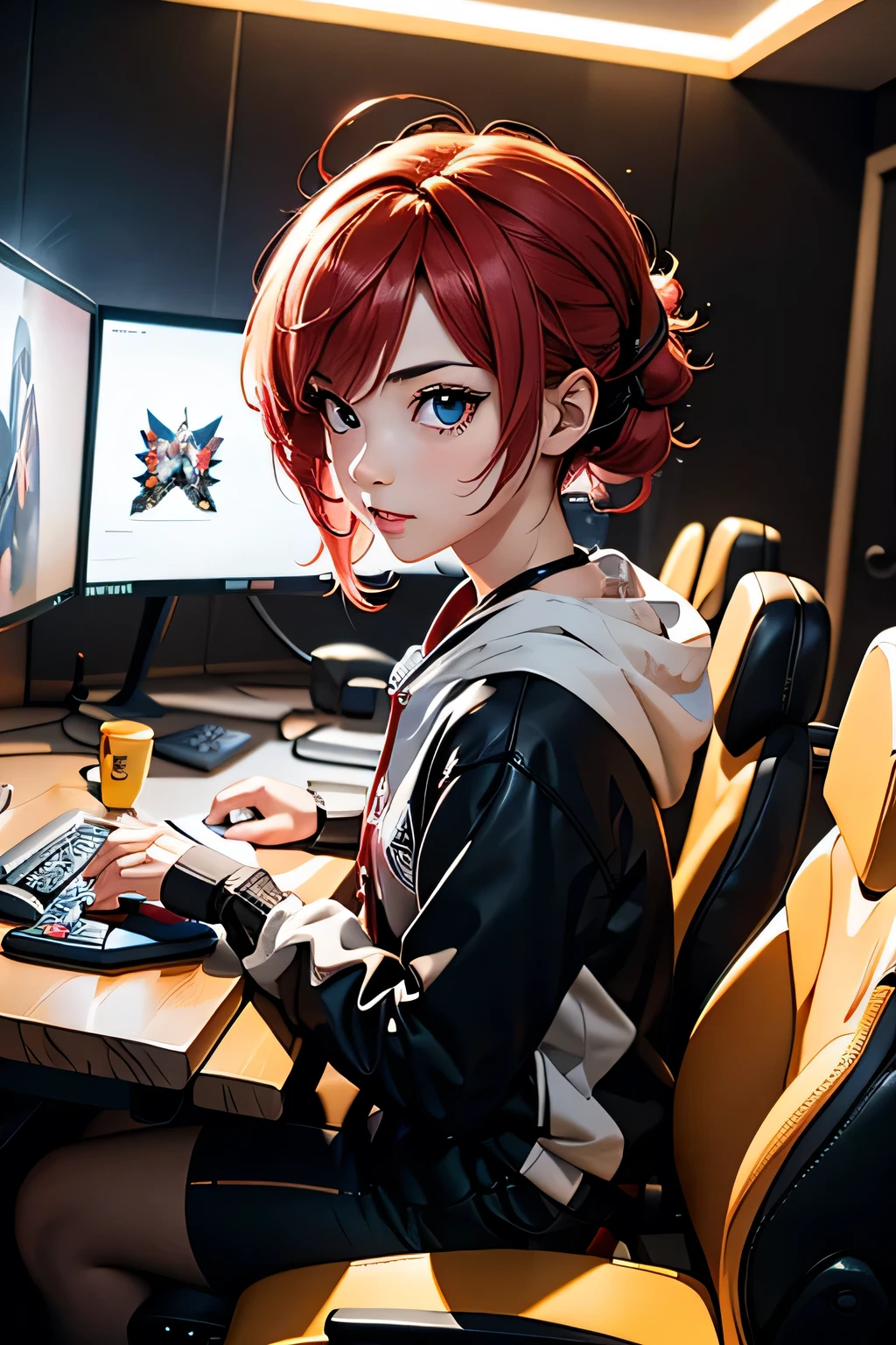 Gaming, Lighting, Corlorful, style anime, champion