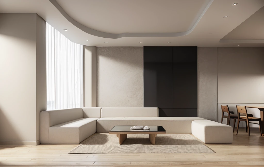 Livingroom design, Super sharp like photos taken with a professional camera, (Masterpiece,best quality,8k uhd,dslr,soft lighting,high quality,hyper detail,film grain,Fujifilm XT3, UE 5 render 8k, super high resolution, supper detail:1.2), color block wall decor, abtract poster decor, glossy floor, (((volumetric light)))