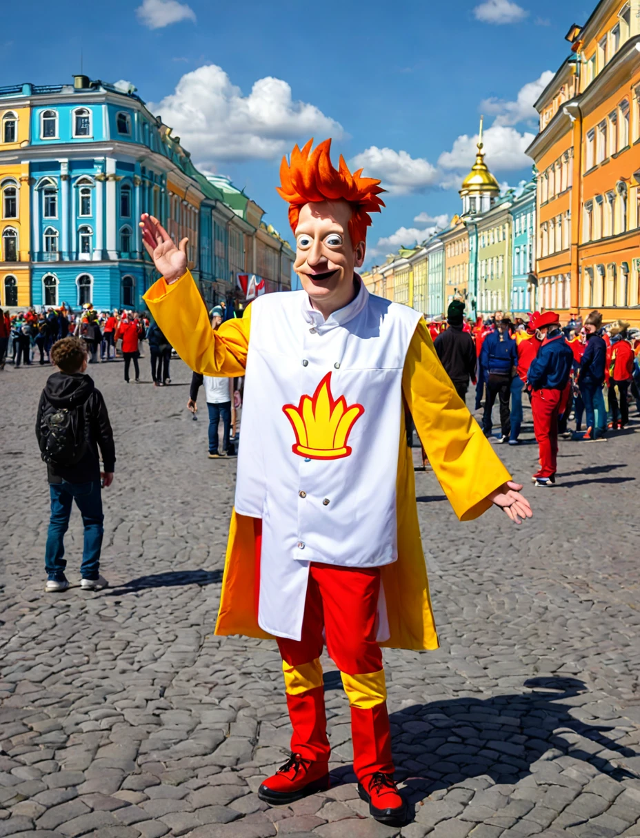 Fry Mascot Costume live on St Petersburg