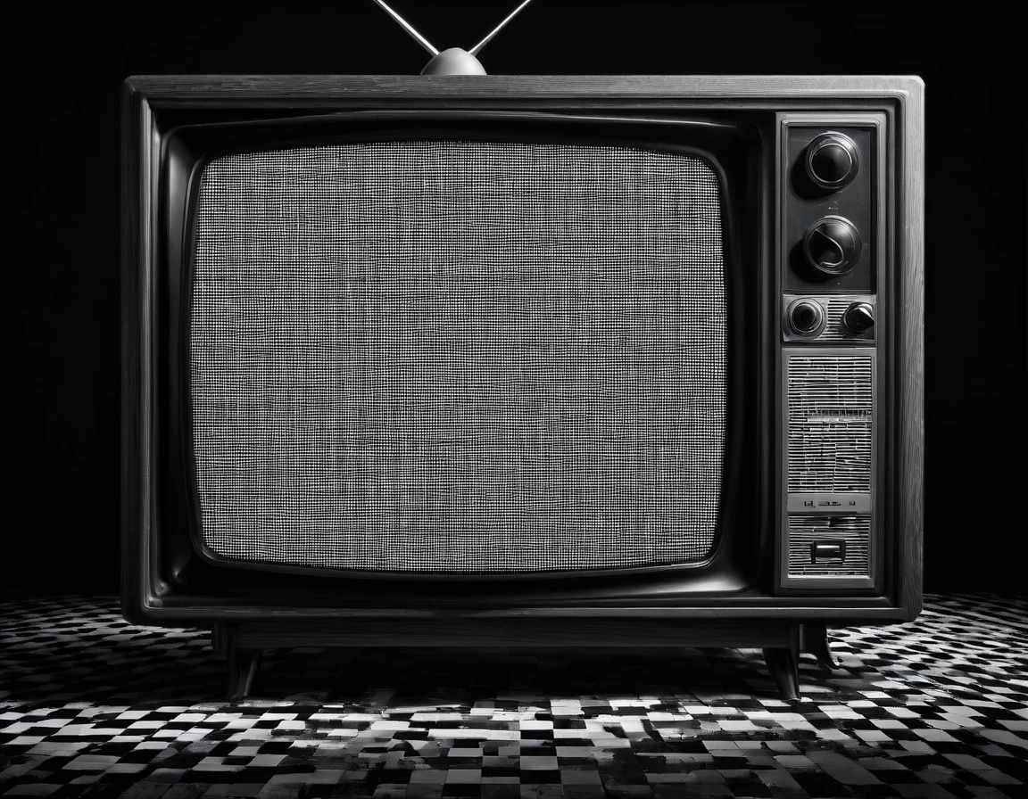 (pixel art,retro old tv,black and white grid on tv screen)
,The blur of pixel art is not pure blur,But a unique visual style with special jagged edges,Visually detached from representational and sexual expressions,It will give rise to a paradoxical、a vague sense of trance, screen displays "OFFLINE" text