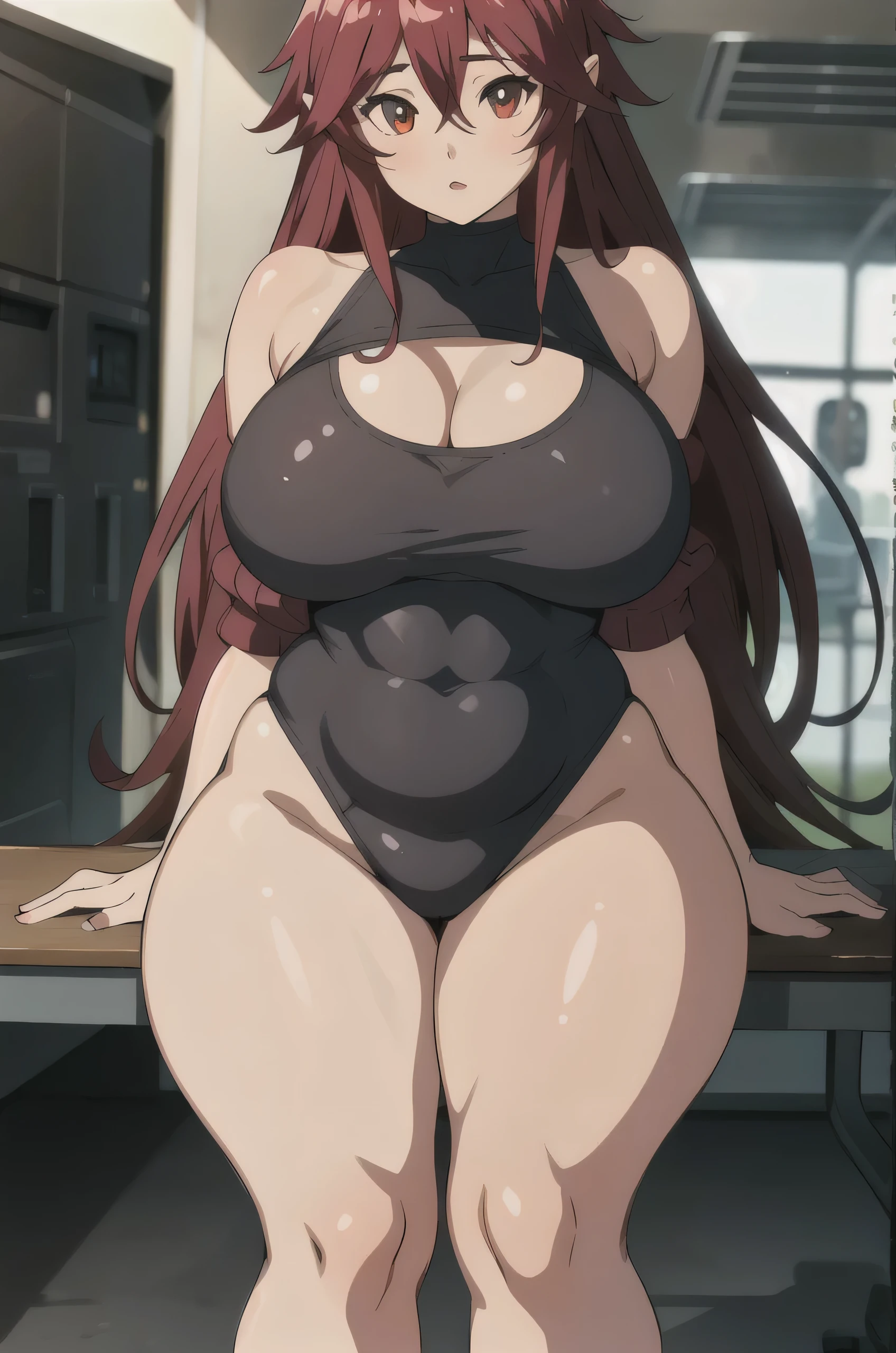 1girl, solo, , massive breasts, wide hips, very thick round thighs, large thighs, plumpy thighs