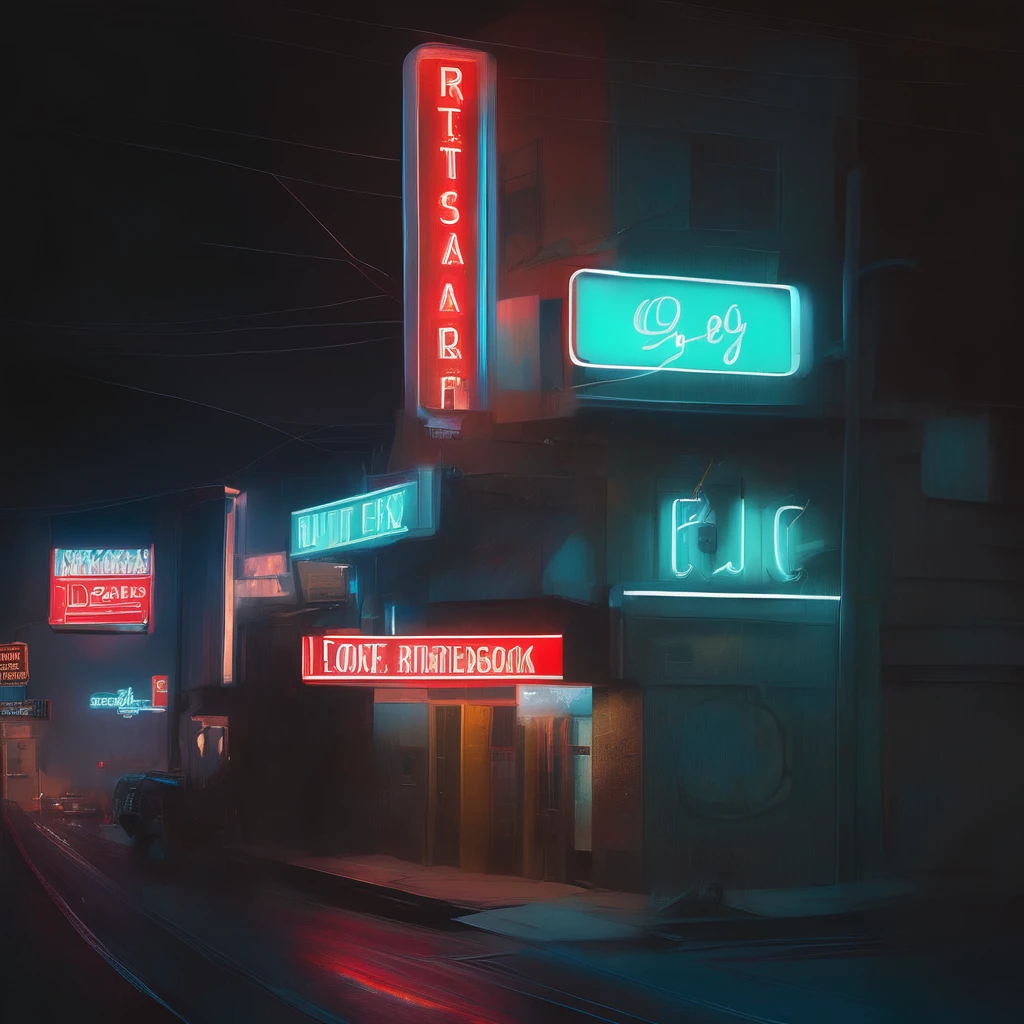 neon sign, Greg Rutkowski(Greg Rutkowski), best quality, masterpiece, very aesthetic, perfect composition, intricate details, very detailed.The feeling of taking a picture of the city from afar