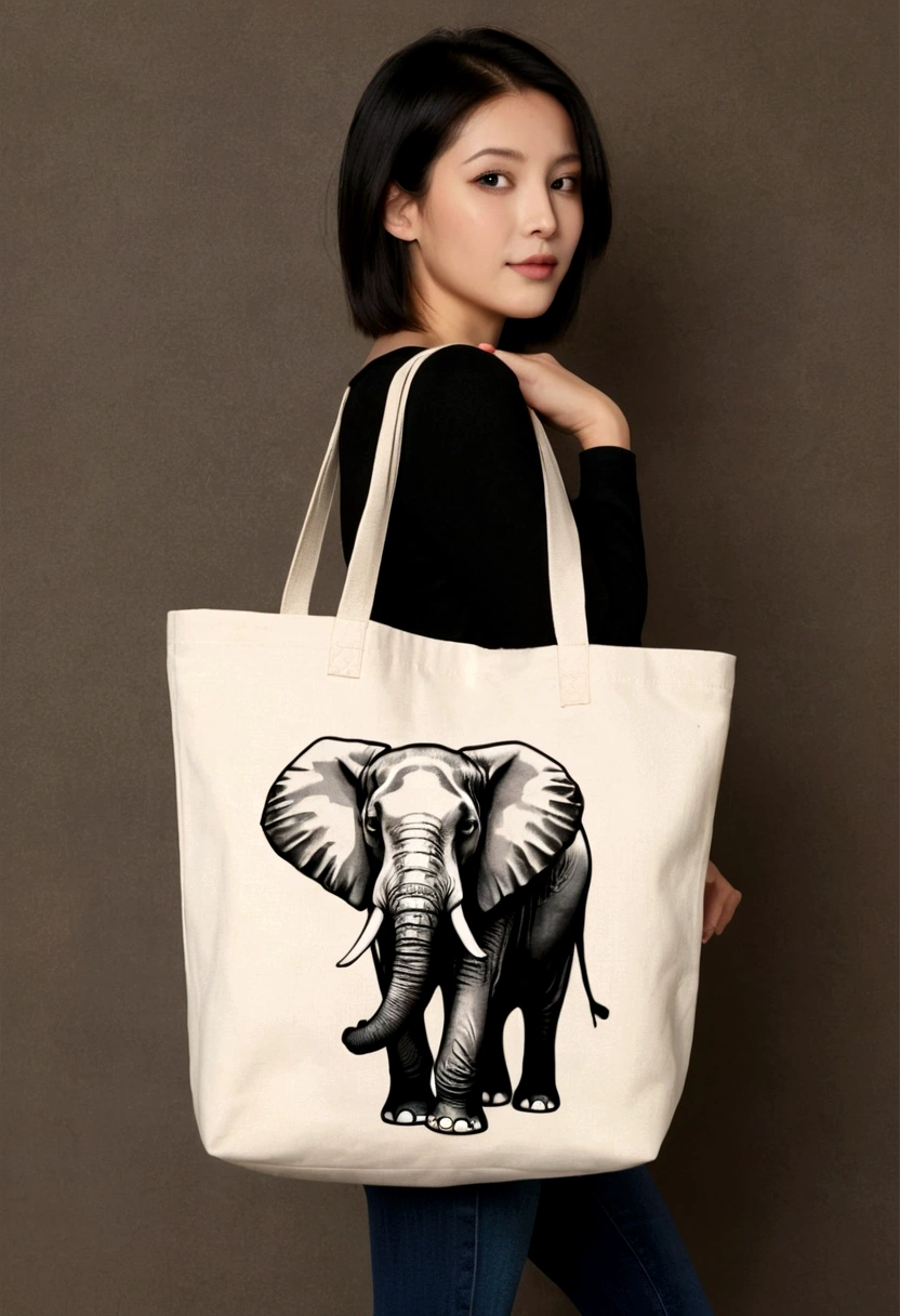 Canvas Tote Bag Design,Simplicity,modern,upscale,cute,elephant,