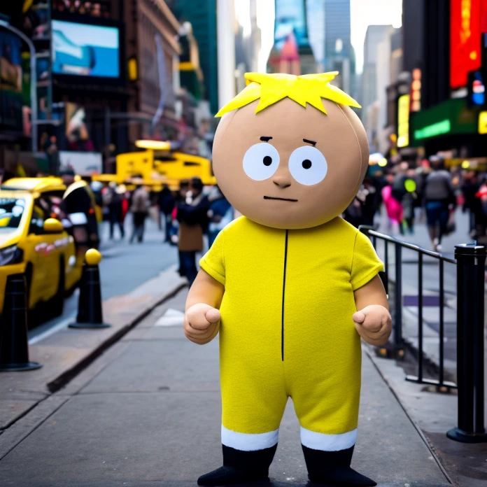 Butters Stotch Mascot Costume live on New York City 