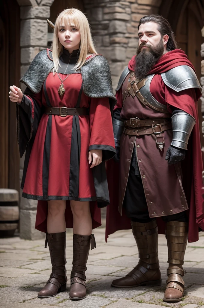 Dwarf rpg Medieval army Armor Red and black robes