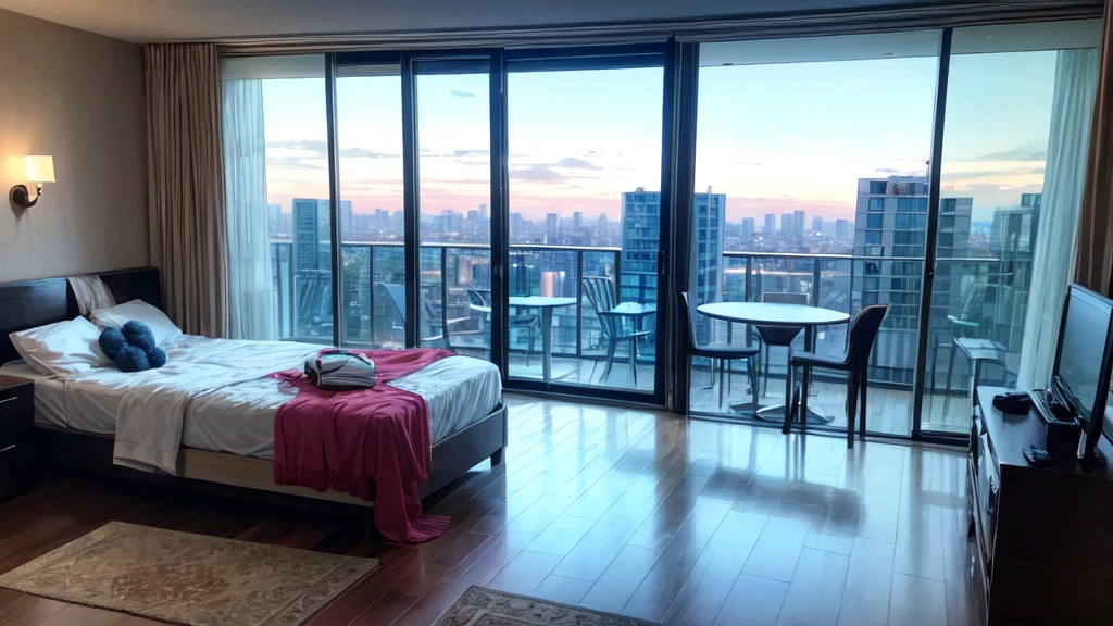 Highest quality(8k)masterpiece、Similar to Anochan(2.0)、Time: Night(1.8)He is lying on the bed by the window and talking on his cell phone.(1.8)Clothing is high school uniform(1.8)The night view can be seen from the window(1.8)、A room in a high-rise apartment with very large windows(1.8)It's dim in the room.(1.8)、One girl、Very cute、Best Style、Hairstyle(long(1.8))The room is a high school girl's room(1.8)、There are no curtains、17age、Firm and refreshing々Fresh skin。Plump legs、eye(Super detailed 1.8)Wearing makeup(2.0)、Dependent、