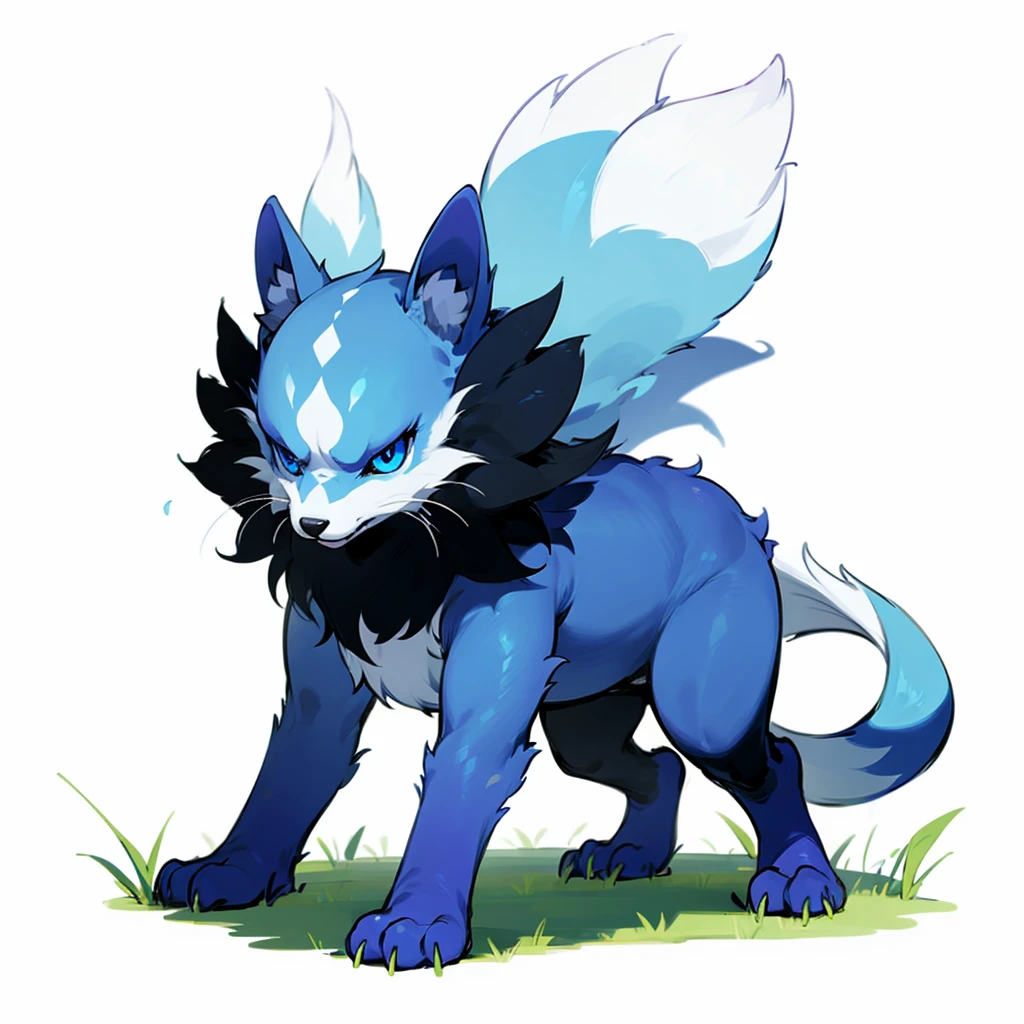 (Random evolusion animal), big Evolusion, (blue eyes), Grassroots, no background 