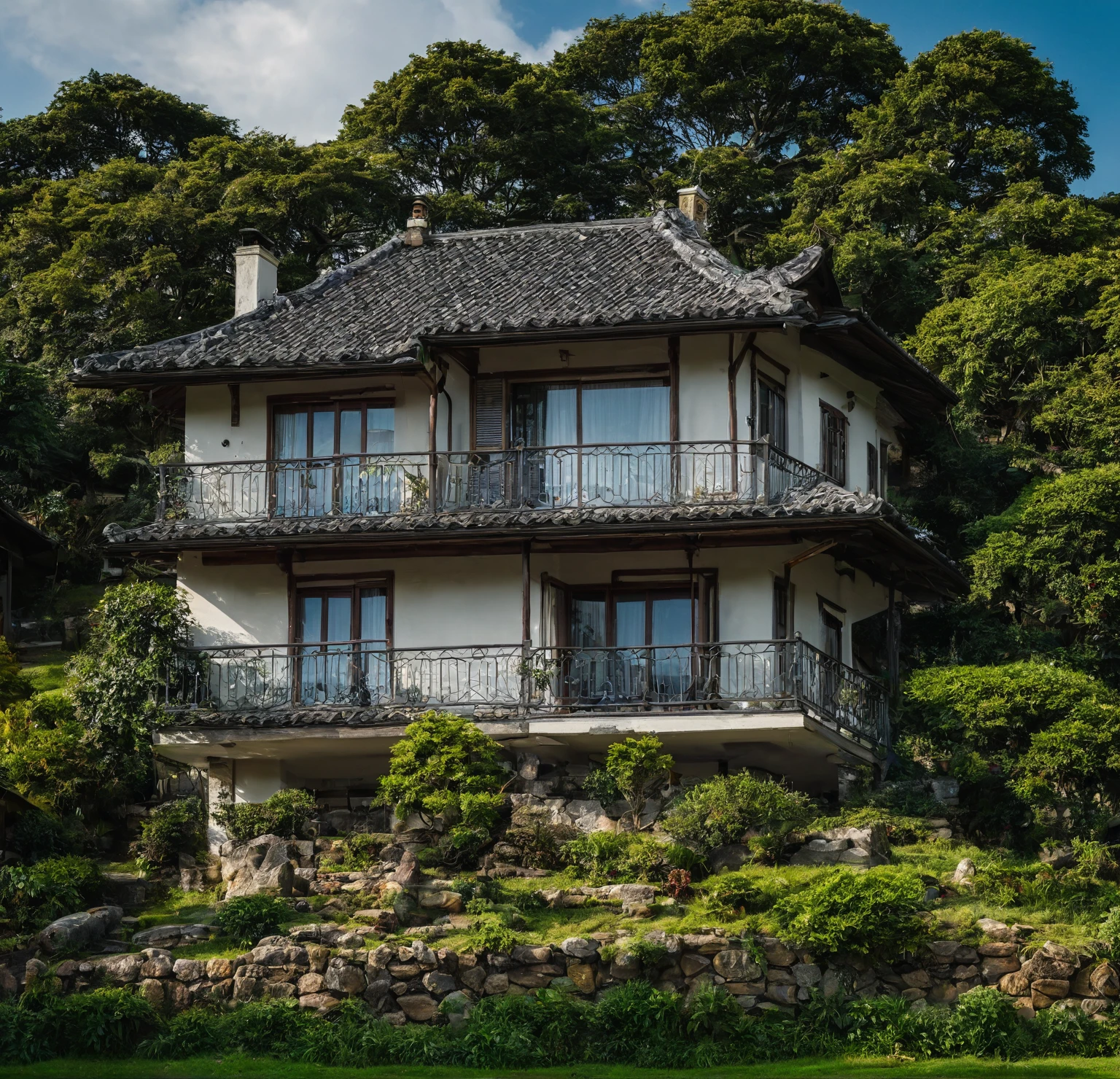 exterior of house,beautiful landscape,high quality, Fujifilm XT3,masterpiece