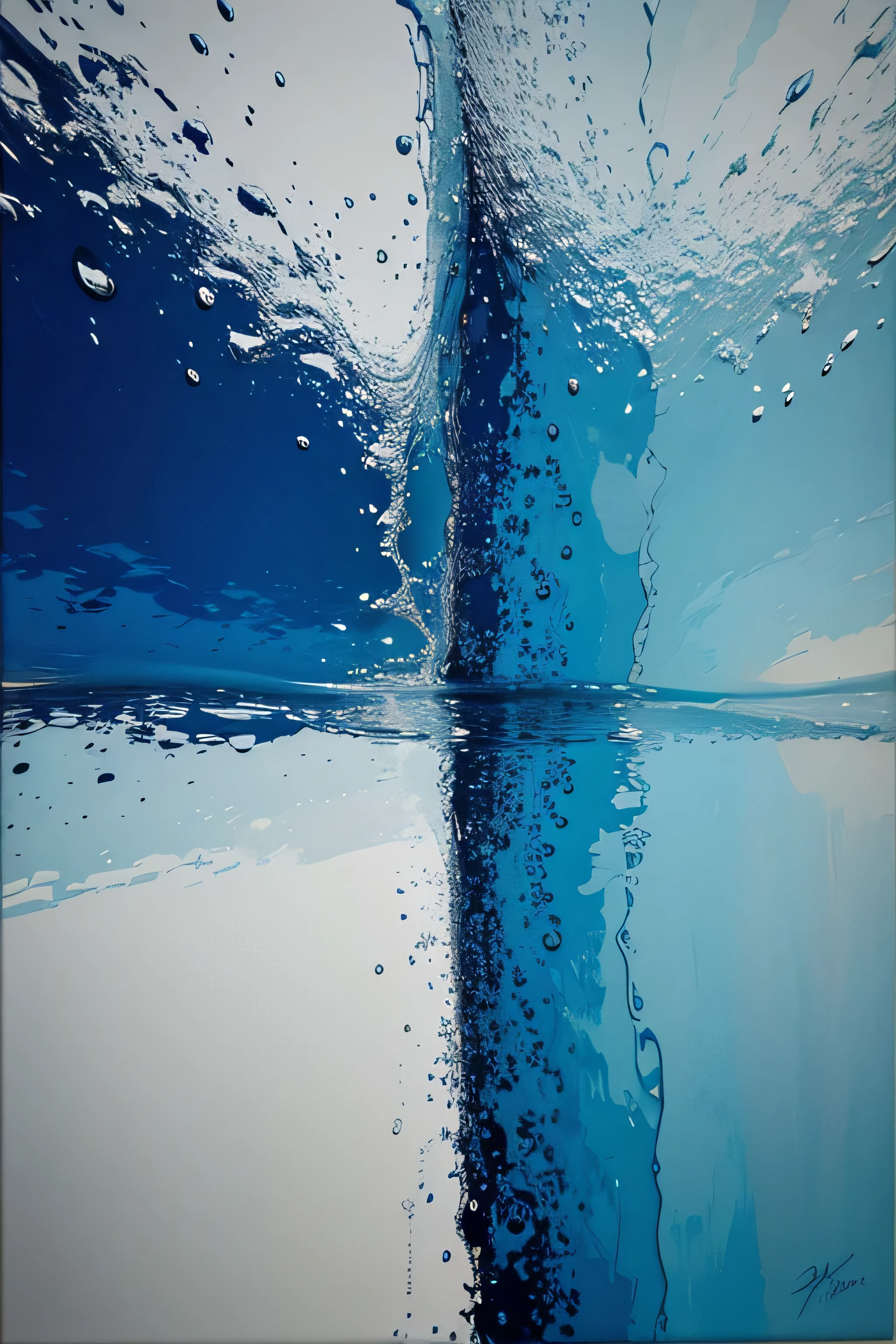 Abstract painting with water images