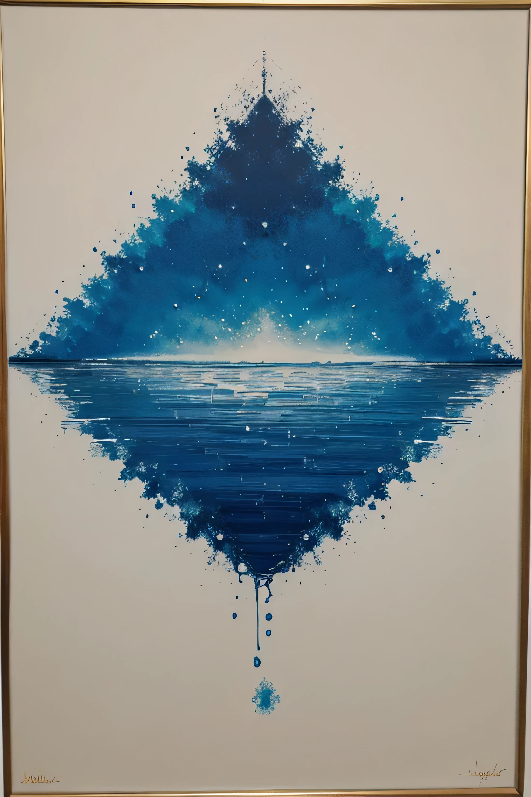 Abstract painting with water images