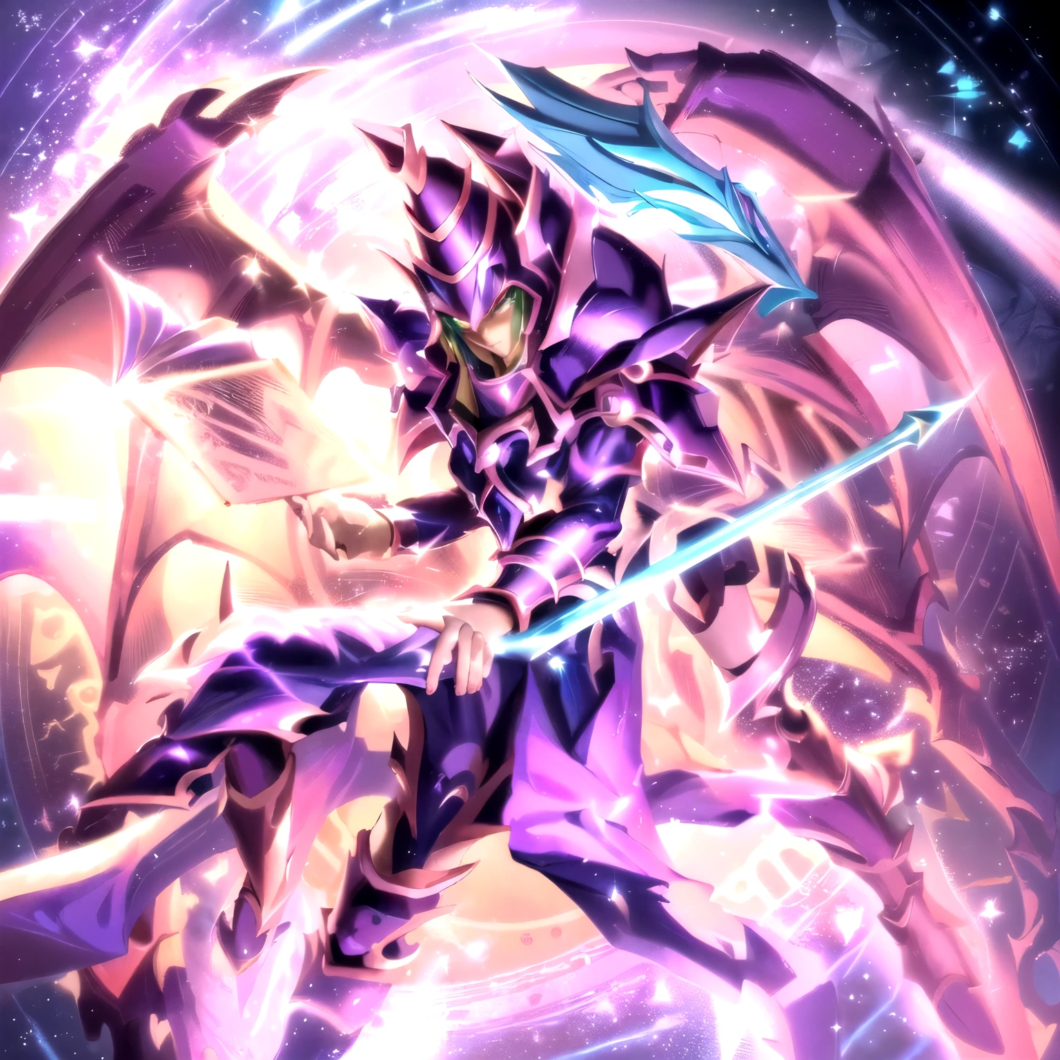 a closeup of a cartoon character with a sword and a clock, yugioh art style, estilo yugioh, mystical anubis valkyrie, yugioh artwork, draconic looking armor, darius puia, beautiful biomechanical djinn, golden paladin, male djinn male demon hybrid, knights of the zodiac girl, Dragon Knight, in opal armor (ultra detailed) (Maximum quality)