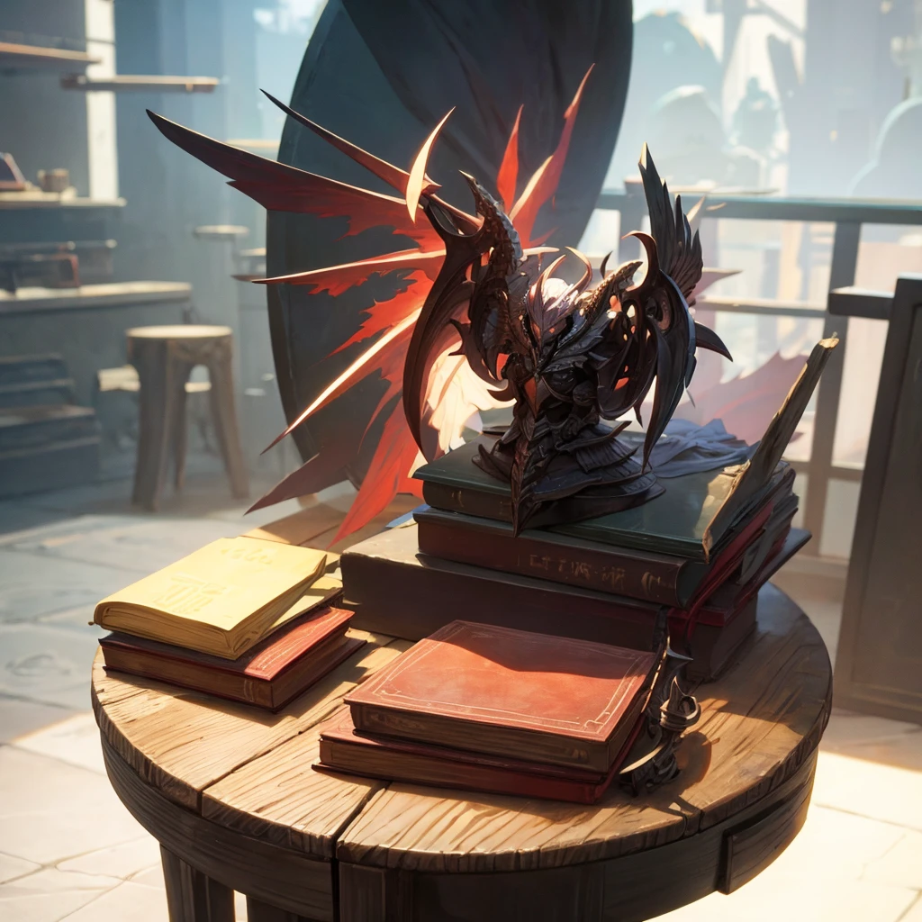 enemy character my in table and story telling image and studio background