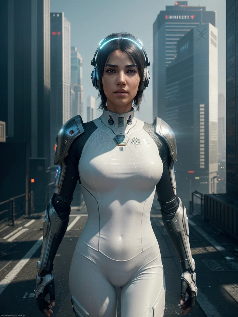 a black and white photo of a robot, by Craig Mullins, intricate body, cell automata, beautiful digital unreal engine 5 , futuristic robot angel, glados, morphosis, vitruvian mecha, perfect android girl, houdini algorithm generative art, neural, 32k, UHD, cinematic chromatic, cinematic lighting, global illumination, chromatic light, photorealistic, ultra detailed, iluminación onírica, 85 mm, dramatic, low-key lighting on a mysterious, photorealistic , ultra photoreal , ultra detailed, intricate details. 