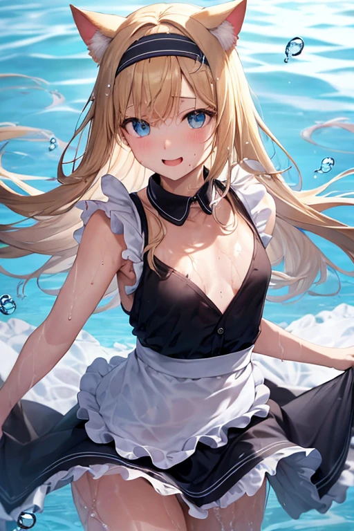 (Super best quality)(Highest quality)(Attention to detail)
Maid clothes, White apron, Headband, (Fashionable clothes)
Gothic Dress, ribbon, Maid clothes, (白と黒のMaid clothes), Normal collar, Classic, Short sleeve, スカートLong
((Even my clothes are wet 1.1))((Even my clothes are soaked in water)), (Water drop 1.1), Soaking wet, ((Deep water depth)) ((Deeply immersed)), In the water, Undersea Blonde, Blue Eyes, Cat ear, cute, Naughty, The best smile, Water droplets all over the body((全身にWater drop 1.1)), Long, Water drops on my arms, Water drips from the clothes, Small breasts, Less exposure, Floating offshore, The clothes are sinking, Submersion, diving, diving, Dynamic pose