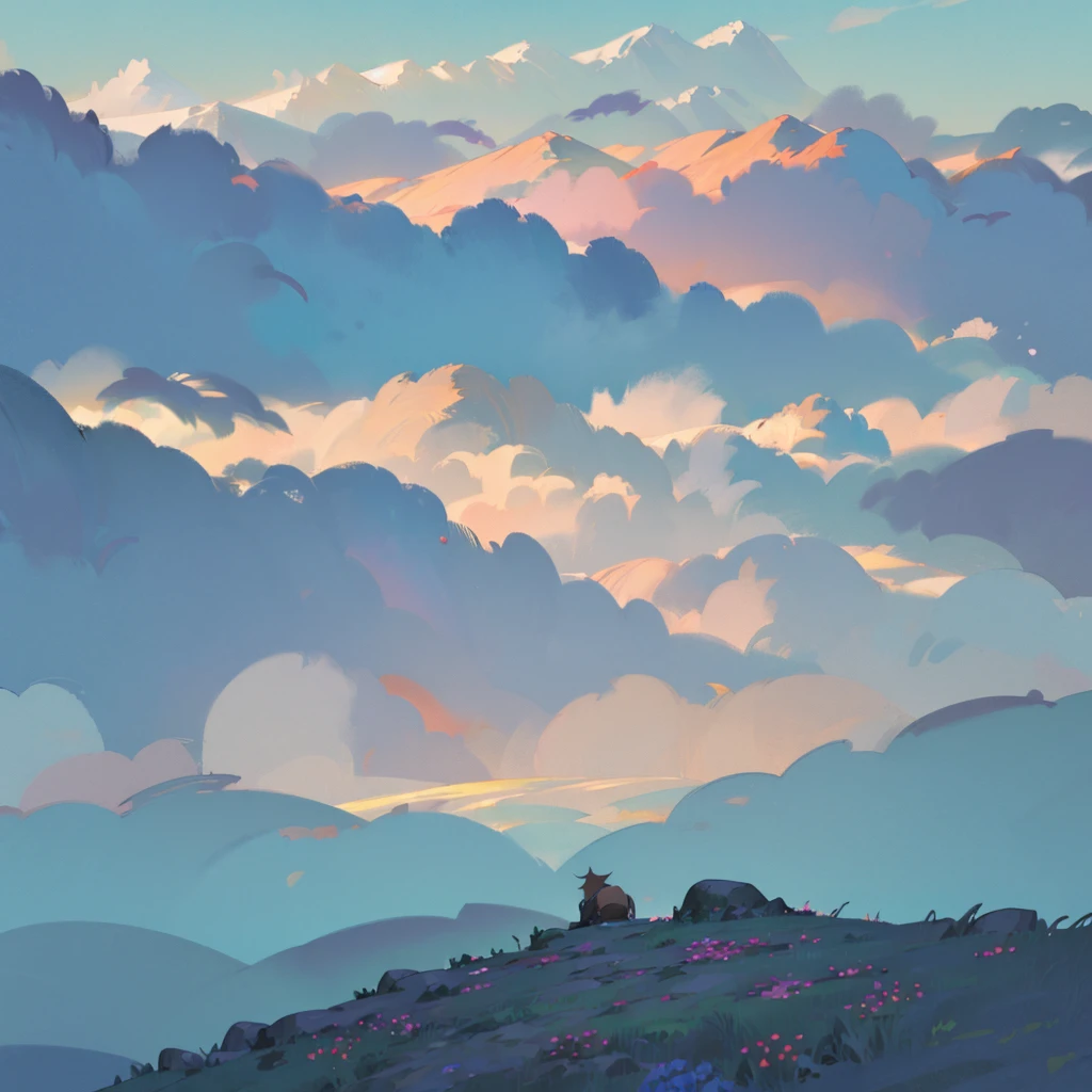 ((best quality)), ((masterpiece)), (detailed), Bright colors,Octopath Traveler style,Fantasy World,Beautiful view,forest,Sunlight,Tyndall phenomenon,grassland,flower,Small animals,beam,high-definition,Final Fantasy,Lots of details,Ultra-detailed,Dreamy light and shadow,Colorful dreamy clouds,RAW,Ultra-detailed portrayal,Wide-angle lens,wallpaper,Landscape Painting,reality
