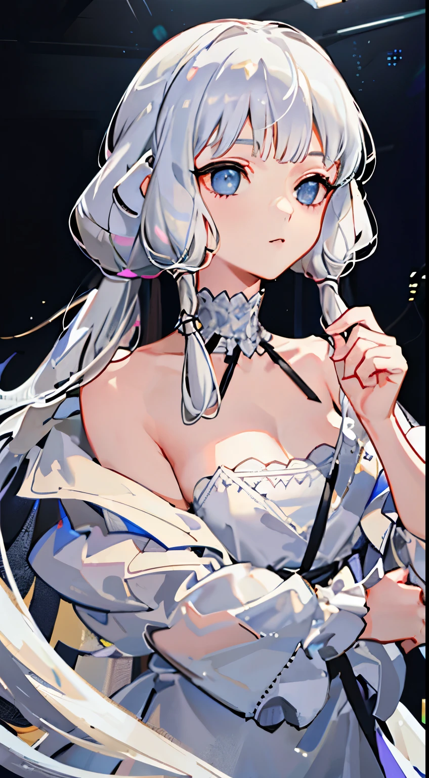 Girl with bare breasts