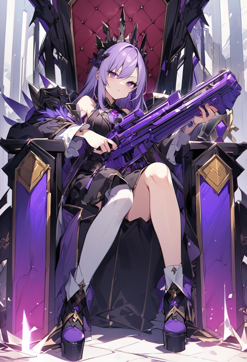 Keito。Purple Eyes。Purple Hair。female。Purple Gun。Throne