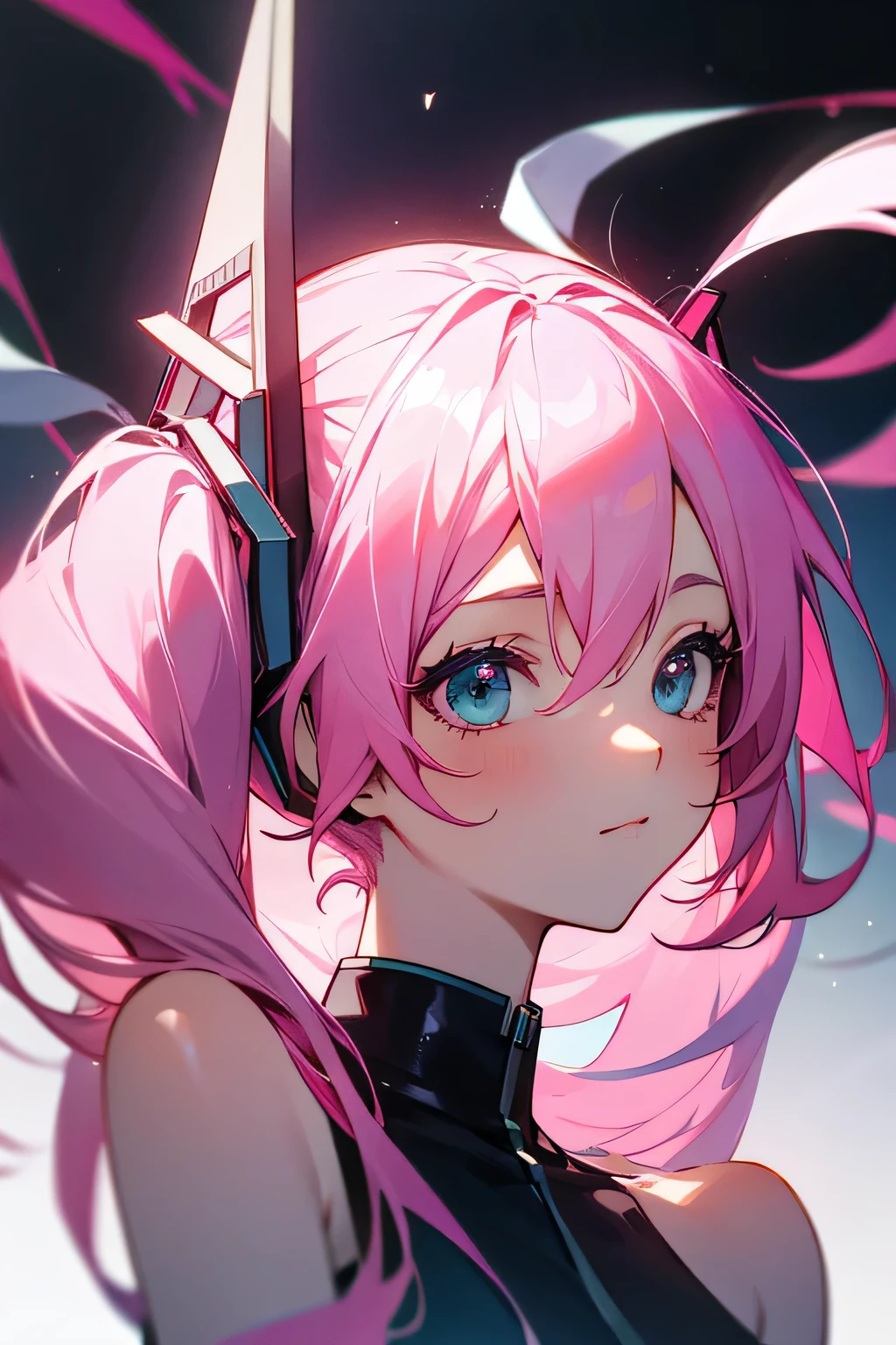 Hatsune Miku，head，Pink Hair，