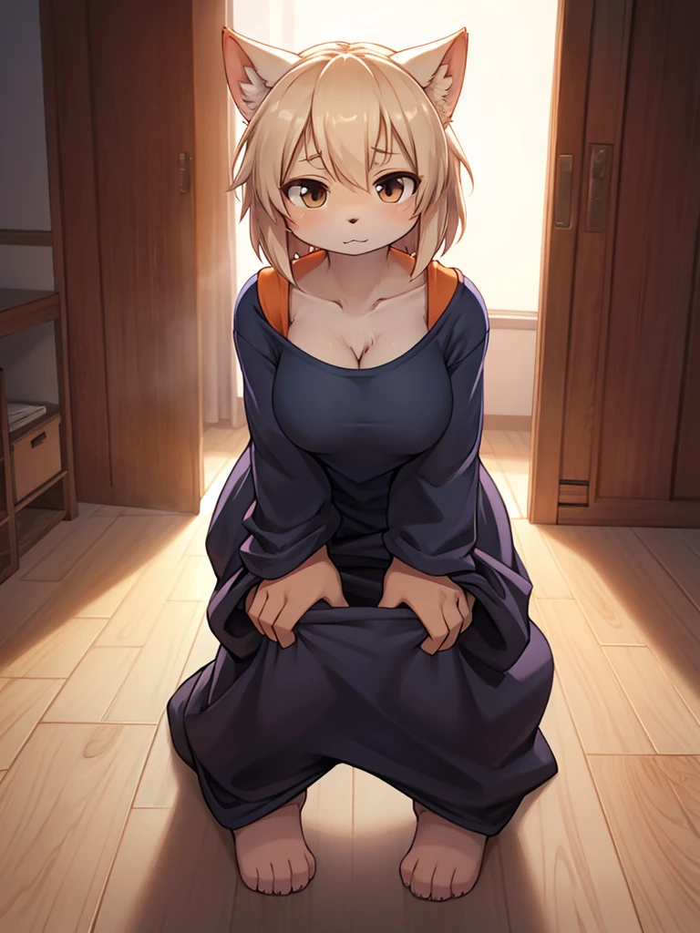 score_9, score_8_up, score_7_up, 1girl, solo, (li:1.5), defran, short hair, orange hair, blue eyes, mole under mouth, necklace, black robes, cleavage, pink scarf, white sash, barefoot, black hakama pants, off shoulders, pull down sleeves, flat chest, crying, screaming, closed eyes,wavy mouth, sad, hands on eyes, lying on back, lying on floor, sobing, looking at you, tradicional japanese village, AgeRegression, Oversized Clothes, from above