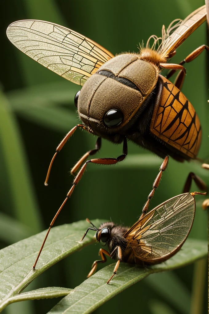 An insect listening to its human family