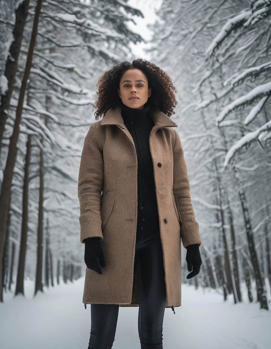 ((nthlemmnlmssdr woman)), winter forest, natural skin texture, 24mm, 4k textures, soft cinematic light, adobe lightroom, photolab, hdr, intricate, elegant, highly detailed, sharp focus, cinematic look, soothing tones, insane details, intricate details, hyperdetailed, low contrast, soft cinematic light, dim colors, exposure blend, hdr, faded  