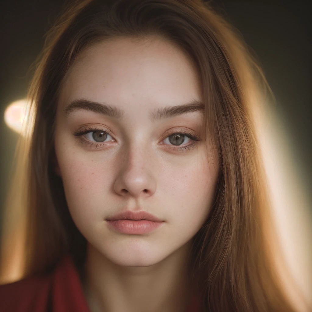 (close-up, editorial photograph of a 21 year old woman), (highly detailed face:1.4) (smile:0.7) (background inside light, warm, private study:1.3) POV, by lee jeffries, nikon d850, film stock photograph ,4 kodak portra 400 ,camera f1.6 lens ,rich colors ,hyper realistic ,lifelike texture, dramatic lighting , cinestill 800, showing full realistic face infront of camera Blonde and smile 