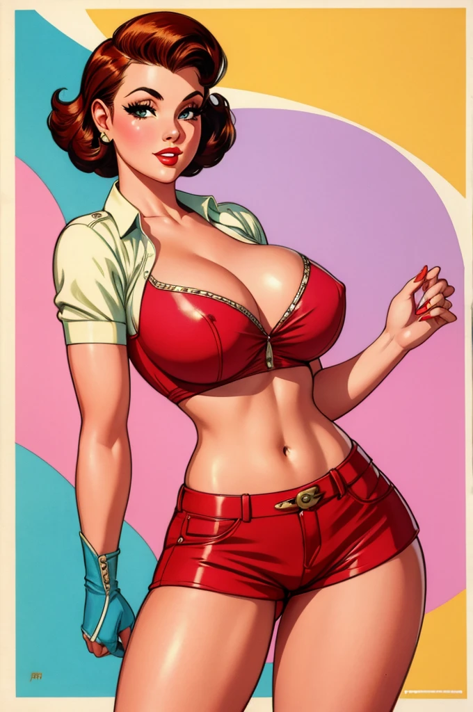 gorgeous woman, vintage pin up, hotpants