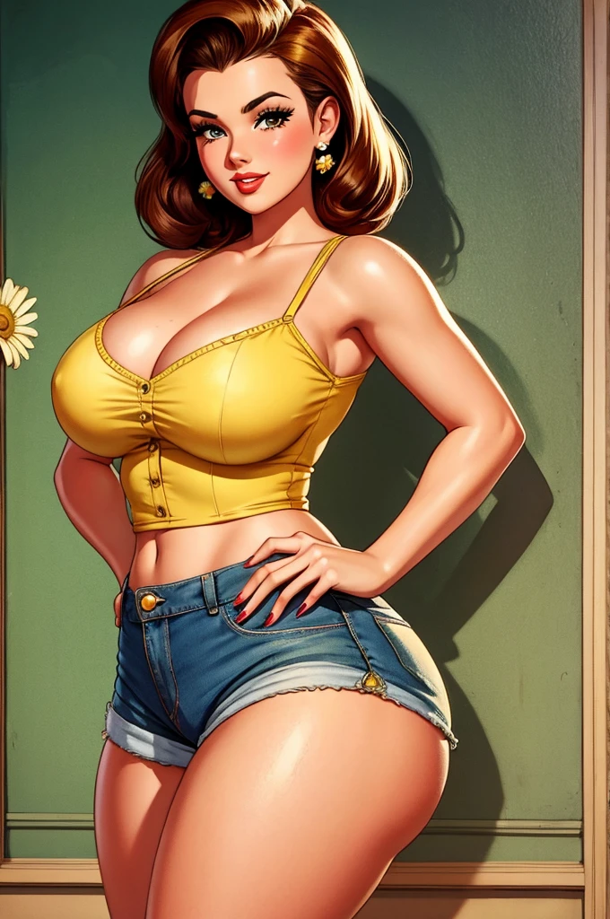 gorgeous woman, vintage pin up, daisy dukes