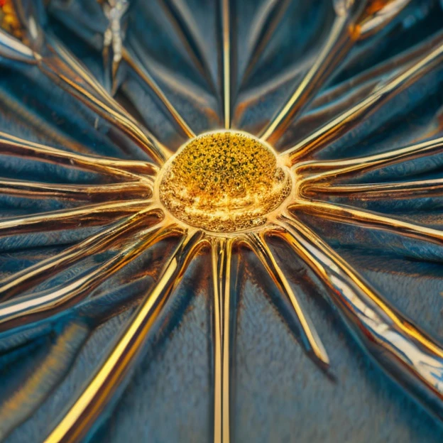 an intricate neural system made of chromed steel, titanium, vanadium and iron, dominant yellow and orange color tonality, growing on a fractal background, brilliant colours, masterpiece, highly detailed, 4k resolution, 3d modelling, digital art, abstract art